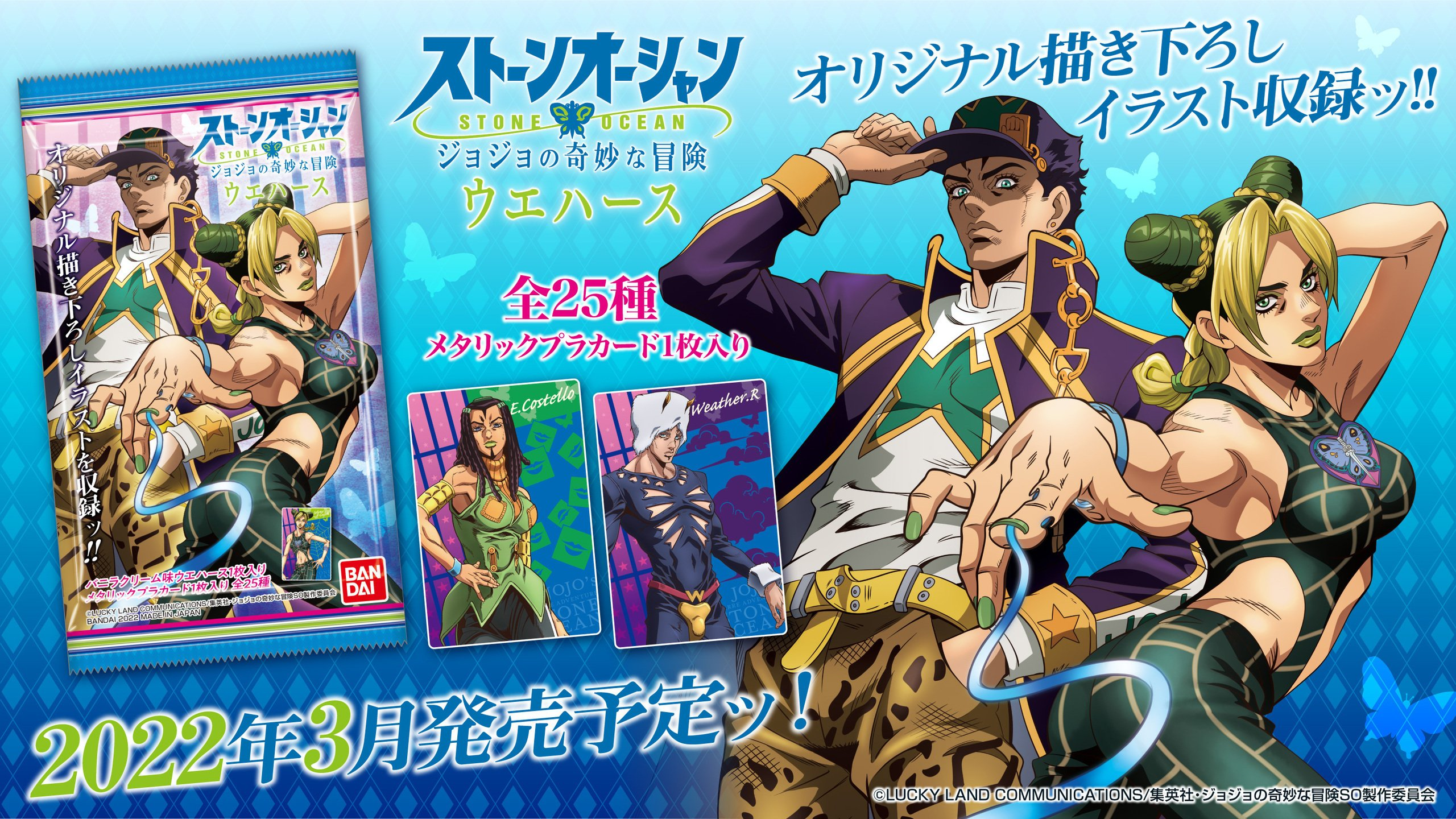 JoJo's Bizarre Adventure Part 6 Stone Ocean Wafer Card Jotaro Kujo BANDAI #1