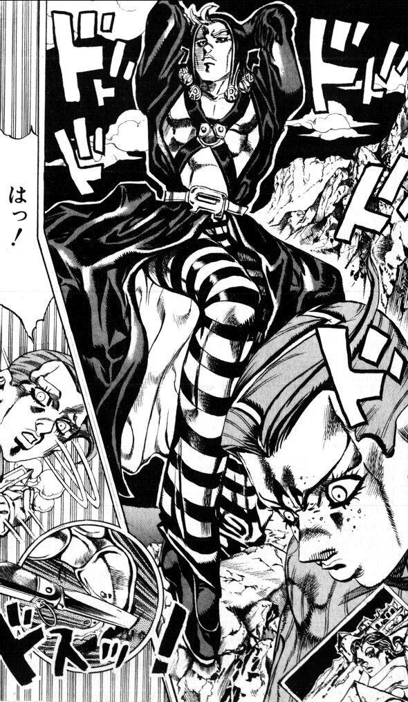 Powerful. Large. Deep., The poses Araki drew in the original manga