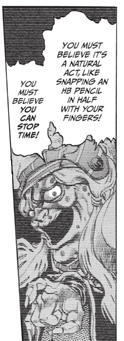 What exactly does Dio say when he stops time in JoJo's Bizarre