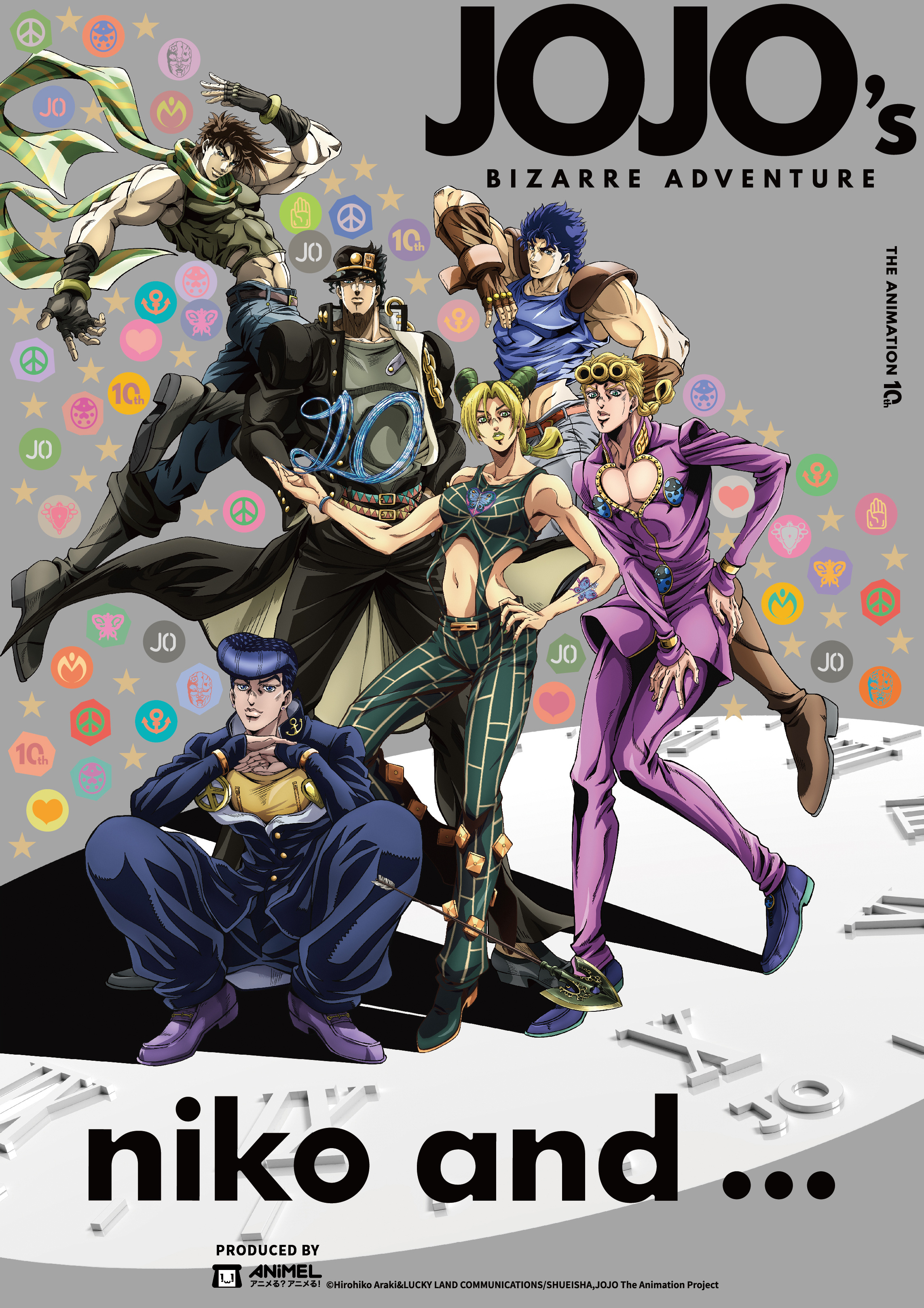 【定番在庫】JOJO’s 10th × Niko and… 主人公 限定バッジセット※2 ピンズ・ピンバッジ・缶バッジ