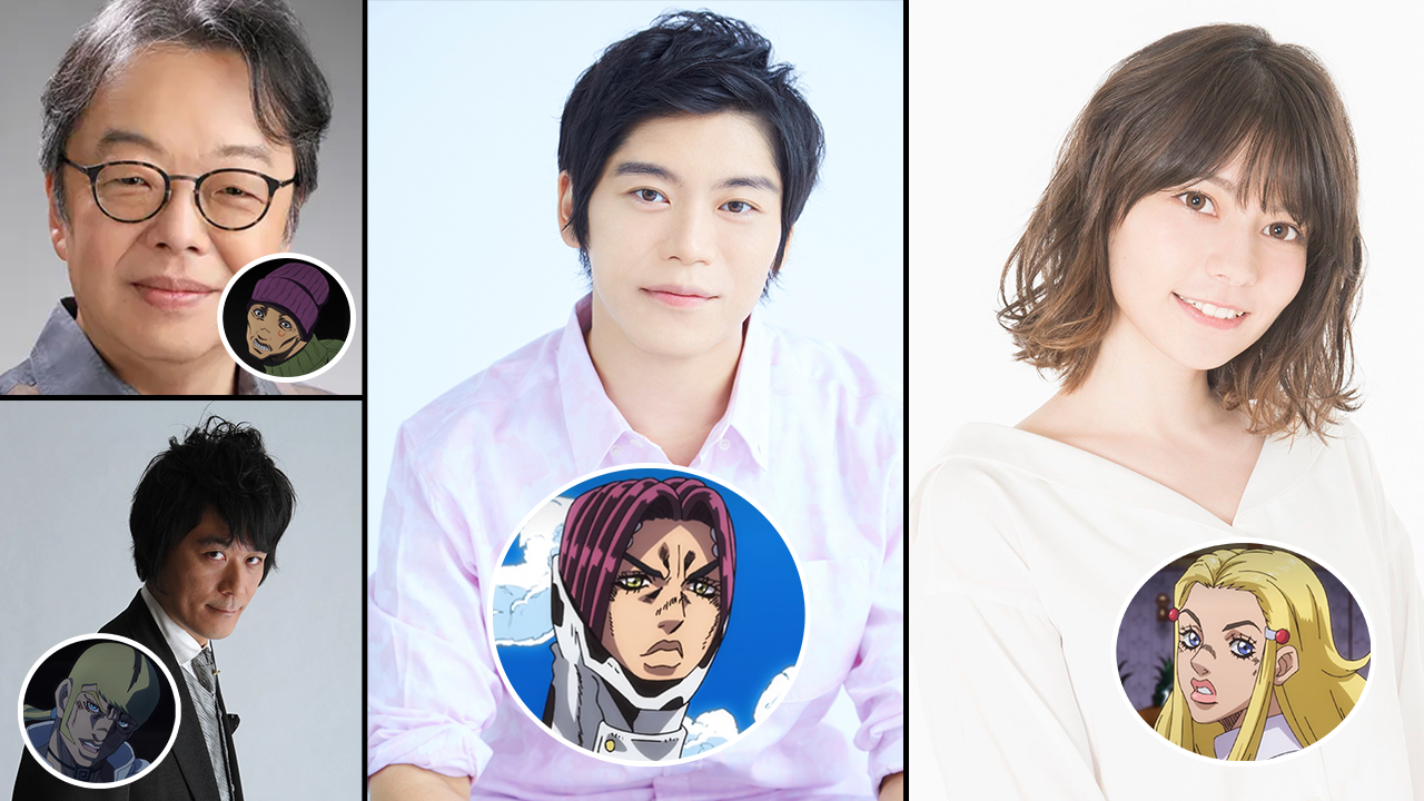 Stone Ocean Anime Casts Takumi Yamazaki, Makoto Furukawa, Takanori Hoshino, and Lynn
